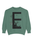 Nature-Inspired Unisex Sweatshirt with Bold Letter Design, Cozy Gift, Eco-Friendly Apparel, Perfect for Casual Wear, Letter E Sweatshirt