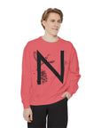 Personalized Nature-Inspired Sweatshirt with Letter N, Cozy Oversized Top for Outdoor Lovers, Gift for Friends, Casual Wear, Birthday Gift