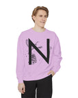 Personalized Nature-Inspired Sweatshirt with Letter N, Cozy Oversized Top for Outdoor Lovers, Gift for Friends, Casual Wear, Birthday Gift