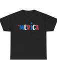 'Merica Unisex Heavy Cotton Tee - Patriotic Shirt for Independence Day, BBQs, Casual Wear, Gifts