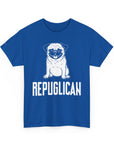 Funny Pug Republican Tee, Unisex Cotton Shirt, Gift for Dog Lovers, Animal Humor Apparel, Perfect for Parties, Casual Wear