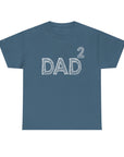Dad Squared Unisex Heavy Cotton Tee - Perfect Gift for Father's Day, Birthdays, Dads, Black T-Shirt, Comfortable Casual Wear