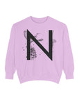 Personalized Nature-Inspired Sweatshirt with Letter N, Cozy Oversized Top for Outdoor Lovers, Gift for Friends, Casual Wear, Birthday Gift