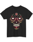 Sugar Skull Graphic Tee, Unisex T-Shirt for Day of the Dead, Halloween, Festive Casual Wear, Unique Gift Idea