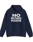 NO PICTURES PLEASE Hoodie Sweatshirt - Vintage Distressed Block Letter Design