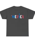 'Merica Unisex Heavy Cotton Tee - Patriotic Shirt for Independence Day, BBQs, Casual Wear, Gifts