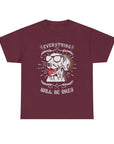 Unisex Heavy Cotton Tee with Positive Dog Graphic, Chill Vibes, Gift for Dog Lovers, Everyday Wear, Motivational Shirt, Casual Tee