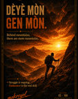 Haitian Proverb Wall Art Print – “Dèyè Mòn Gen Mòn” – Motivational Mountain Poster