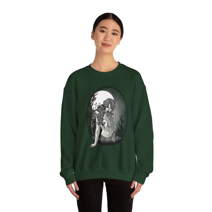 Gothic Art Sweatshirt, Cozy Unisex Crewneck, Dark Aesthetic Clothing, Unique Gifts for Her, Halloween Fashion, Casual Layering