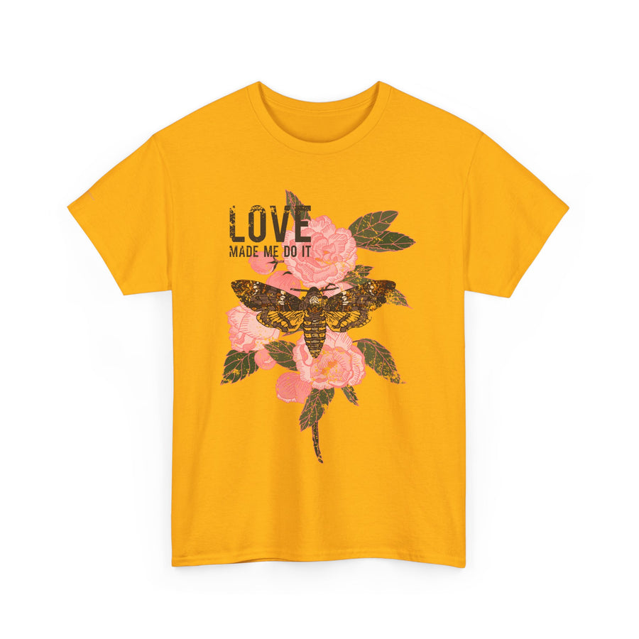 Unisex Heavy Cotton Tee, Floral Love Shirt, Casual Graphic Tee, Gift for Her, Summer Top, Trendy Apparel