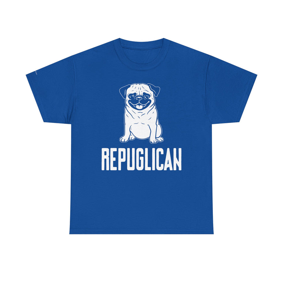Funny Pug Republican Tee, Unisex Cotton Shirt, Gift for Dog Lovers, Animal Humor Apparel, Perfect for Parties, Casual Wear