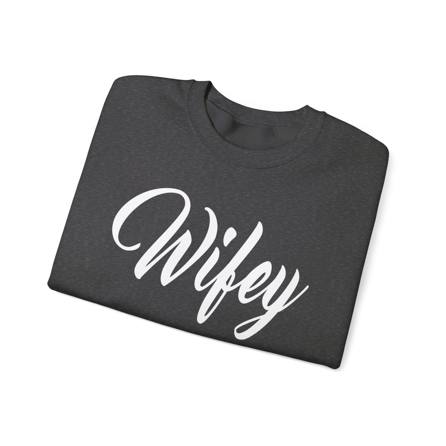 Wifey Sweatshirt, Cozy Crewneck for Newlyweds, Wedding Gift, Bride Appreciation, Casual Loungewear, Gift for Her