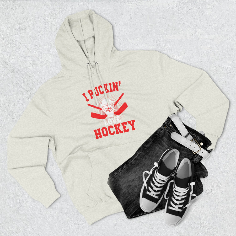 I Pickin' Love Hockey Hoodie | Cozy Sports Fleece Sweatshirt | Perfect for Hockey Fans, Game Day, Gifts, Winter Wear, Sports Apparel