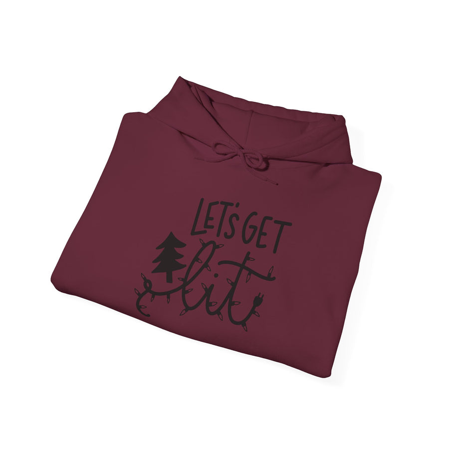 Unisex Hooded Sweatshirt - "Let's Get Lit" for Cozy Winter Nights, Perfect for Holiday Gatherings, Parties, Gifts, and Everyday Wear