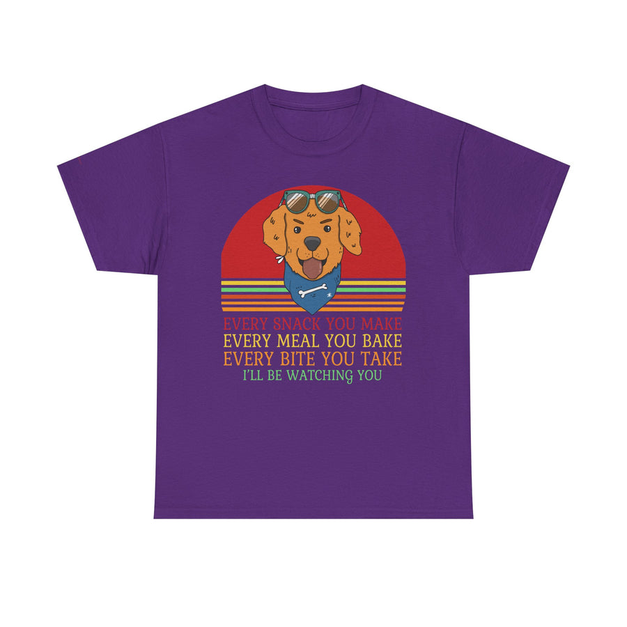 Watchful Dog Snack Lover Tee, Cute Pet Shirt Gift, Animal Lover Humor T-Shirt, Dog Mom Apparel, Funny Gift for Dog Owners