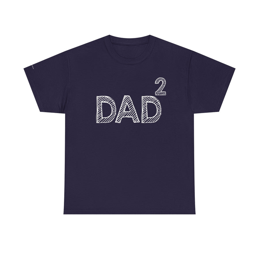 Dad Squared Unisex Heavy Cotton Tee - Perfect Gift for Father's Day, Birthdays, Dads, Black T-Shirt, Comfortable Casual Wear