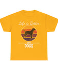 Retro Dog Lover Tee, Unisex Cotton T-Shirt, Gift for Dog Owners, Vintage Style Pet Apparel, Outdoor Adventure Shirt