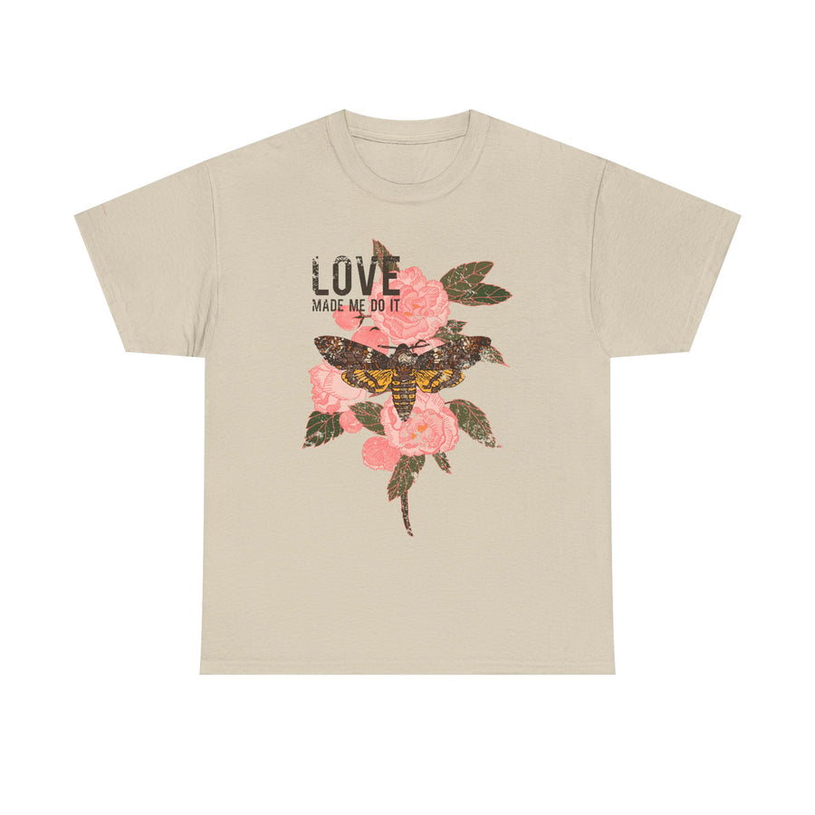 Unisex Heavy Cotton Tee, Floral Love Shirt, Casual Graphic Tee, Gift for Her, Summer Top, Trendy Apparel