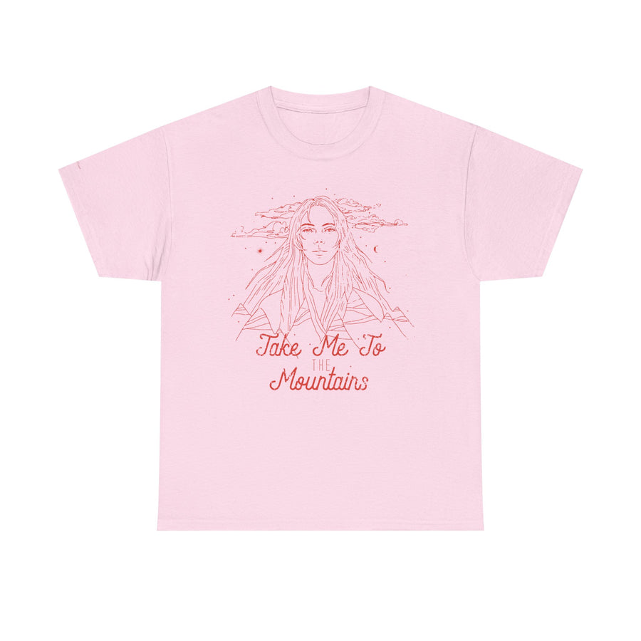 Unisex Heavy Cotton Tee - 'Take Me To Mountains' Adventure Shirt, Outdoor Lover Tee, Nature Vibes T-Shirt, Travel Gift Idea, Hiking Apparel