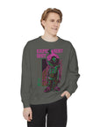 Garment-Dyed Sweatshirt - Street Art Inspired, Unisex, Cool Vibe, Perfect for Casual Wear, Gift for Art Lovers, Trendy Fashion Statement