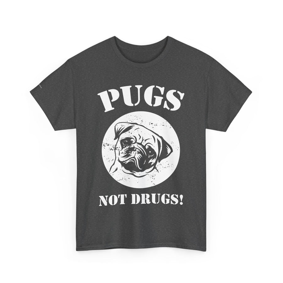 Pugs Not Drugs Unisex Heavy Cotton Tee | Funny Dog Lovers T-Shirt, Gift for Pet Owners, Casual Wear, Dog-Themed Apparel, Pug Enthusiast Top