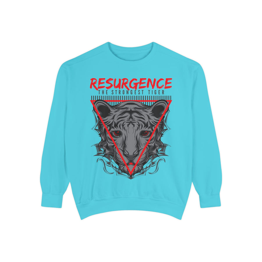 Resurgence Tiger Sweatshirt, Unisex Graphic Hoodie, Trendy Streetwear, Animal Lover Gift, Cozy Fashion for Fall, Statement Apparel