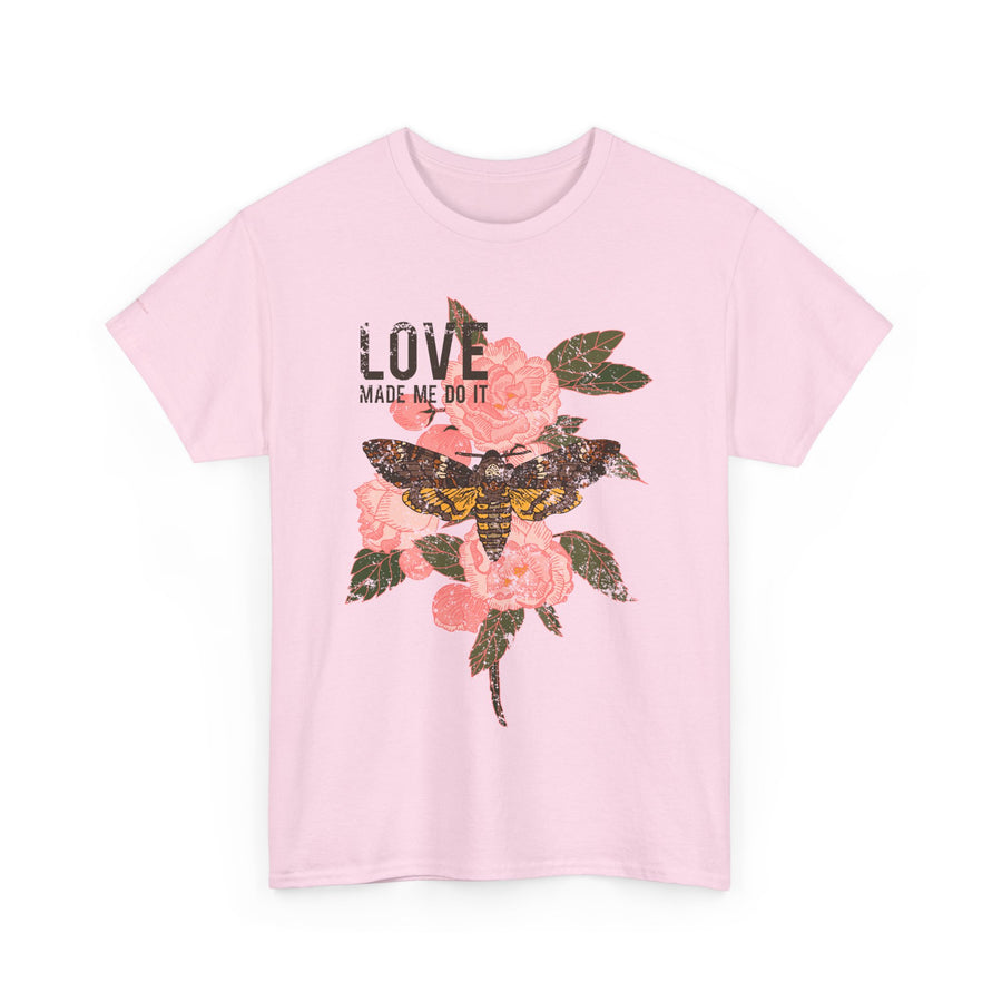 Unisex Heavy Cotton Tee, Floral Love Shirt, Casual Graphic Tee, Gift for Her, Summer Top, Trendy Apparel