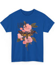 Unisex Heavy Cotton Tee, Floral Love Shirt, Casual Graphic Tee, Gift for Her, Summer Top, Trendy Apparel