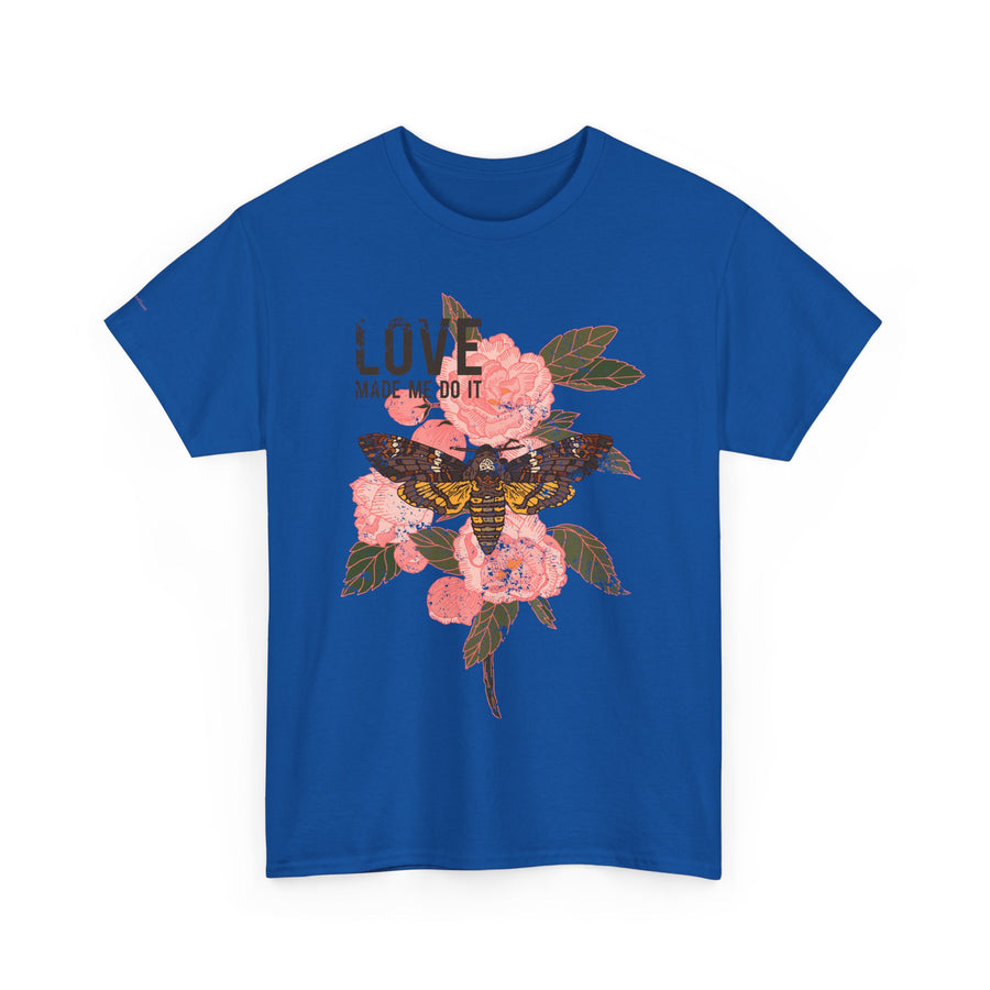 Unisex Heavy Cotton Tee, Floral Love Shirt, Casual Graphic Tee, Gift for Her, Summer Top, Trendy Apparel
