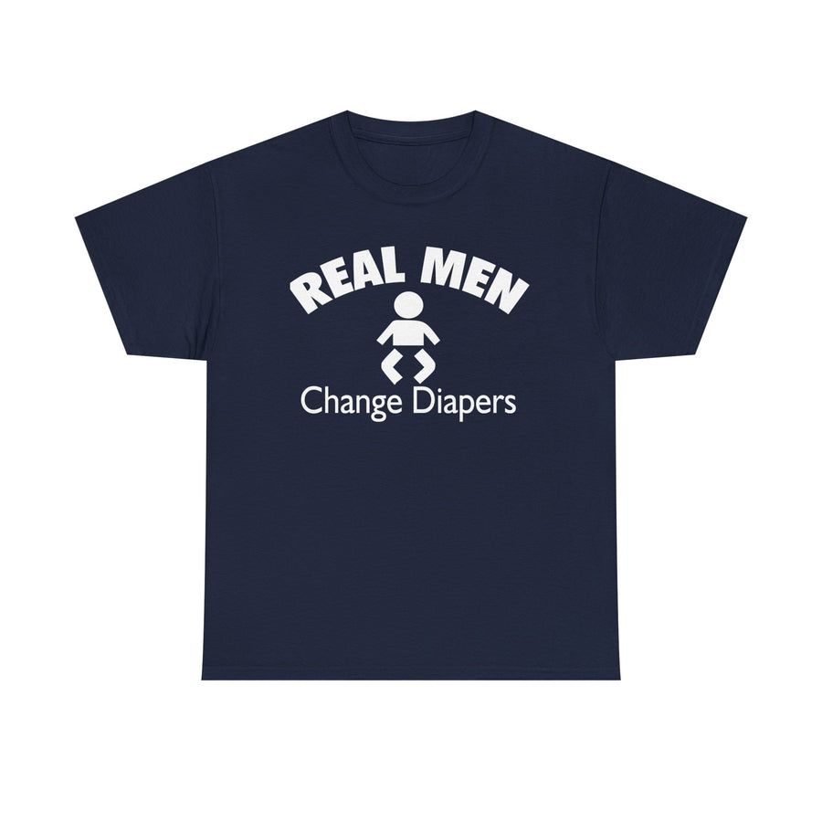 Unisex Humor Tee - 'Real Men Change Diapers'