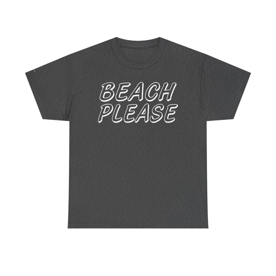 Beach Please Unisex Heavy Cotton Tee | Summer Vibes, Casual Wear, Vacation Essentials, Gift for Beach Lovers, Trendy Summer Shirt