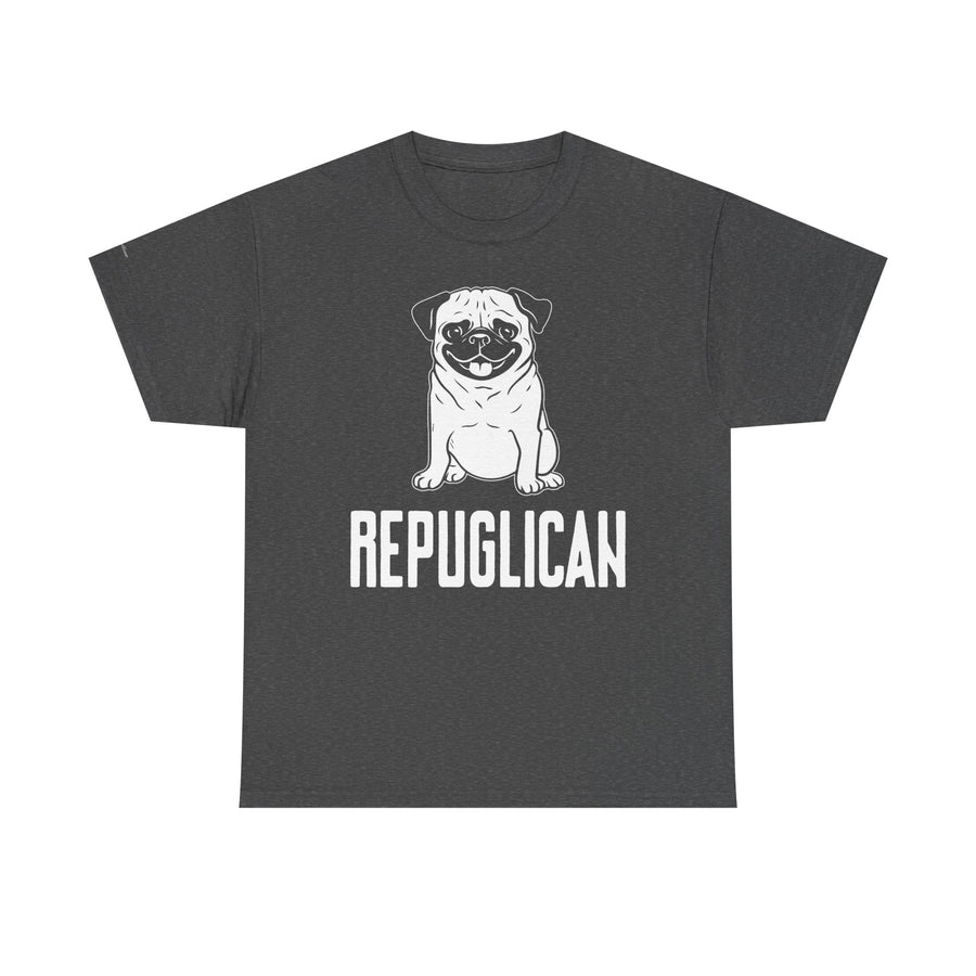 Funny Pug Republican Tee, Unisex Cotton Shirt, Gift for Dog Lovers, Animal Humor Apparel, Perfect for Parties, Casual Wear
