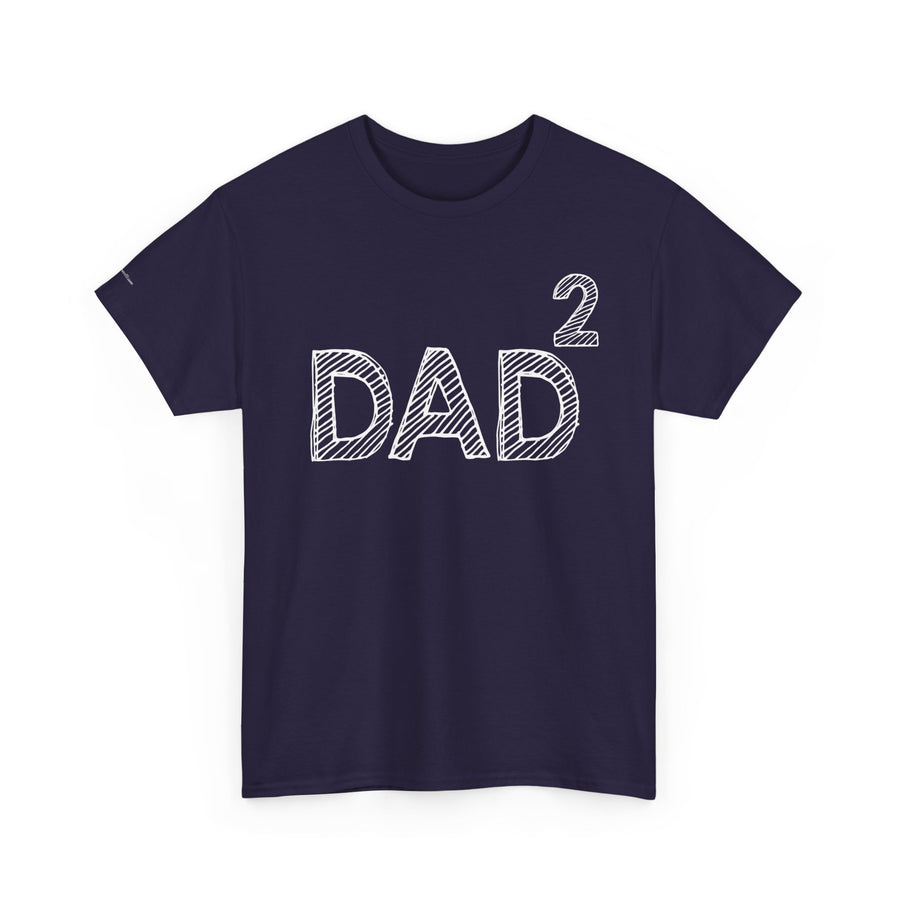 Dad Squared Unisex Heavy Cotton Tee - Perfect Gift for Father's Day, Birthdays, Dads, Black T-Shirt, Comfortable Casual Wear