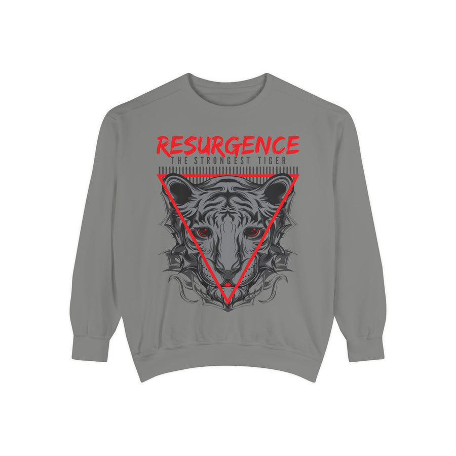 Resurgence Tiger Sweatshirt, Unisex Graphic Hoodie, Trendy Streetwear, Animal Lover Gift, Cozy Fashion for Fall, Statement Apparel