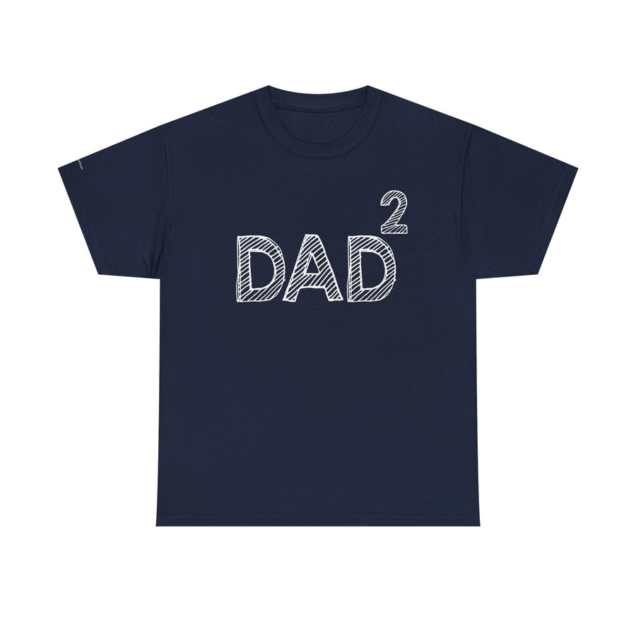 Dad Squared Unisex Heavy Cotton Tee - Perfect Gift for Father's Day, Birthdays, Dads, Black T-Shirt, Comfortable Casual Wear