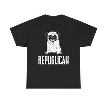 Funny Pug Republican Tee, Unisex Cotton Shirt, Gift for Dog Lovers, Animal Humor Apparel, Perfect for Parties, Casual Wear