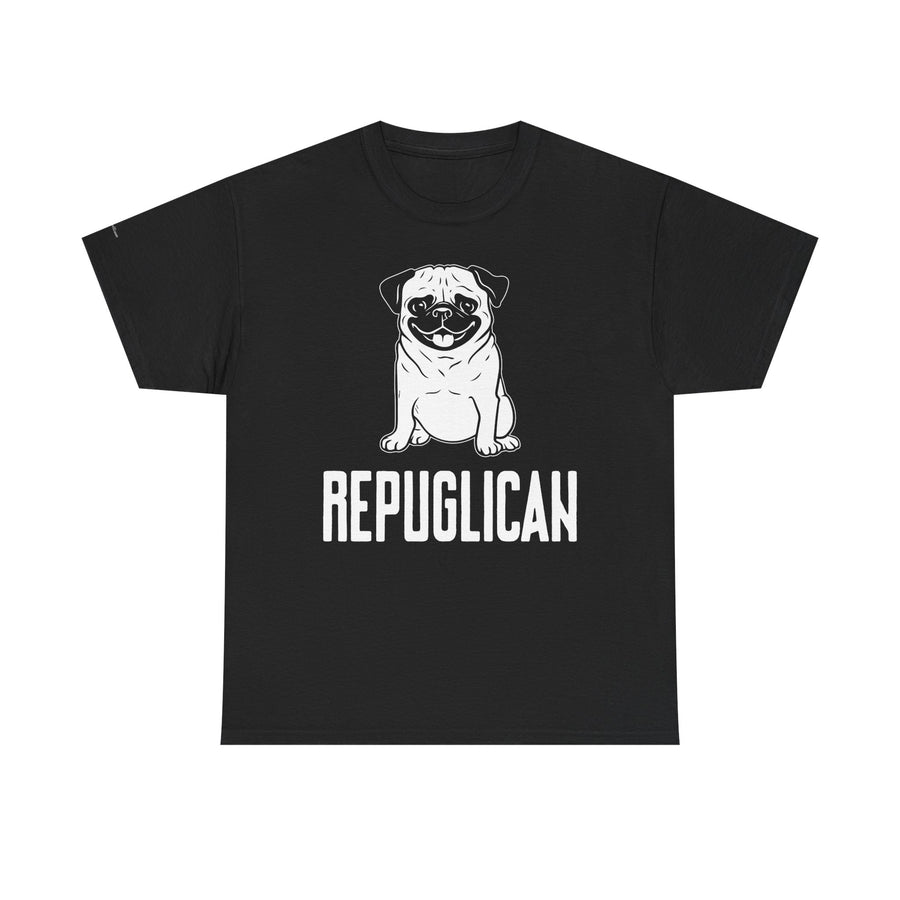 Funny Pug Republican Tee, Unisex Cotton Shirt, Gift for Dog Lovers, Animal Humor Apparel, Perfect for Parties, Casual Wear