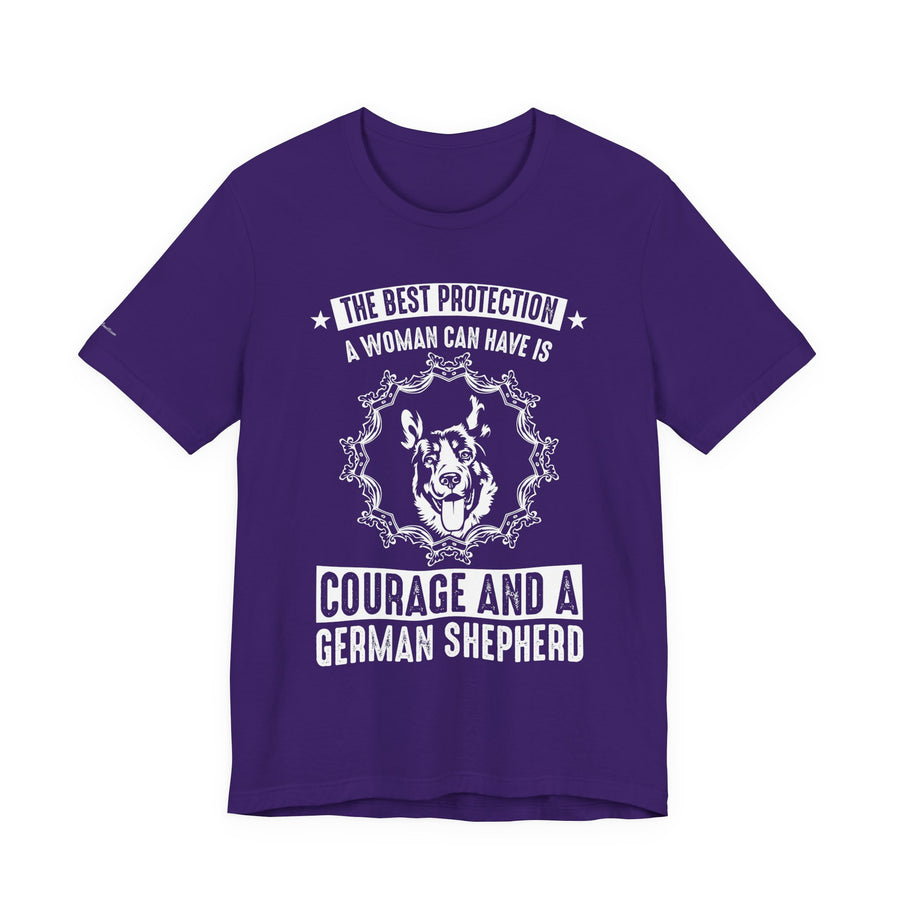 German Shepherd Protection Tee, Dog Lover Shirt, Pet Owner Gift, Courage Quote Tee, Funny Dog T-Shirt