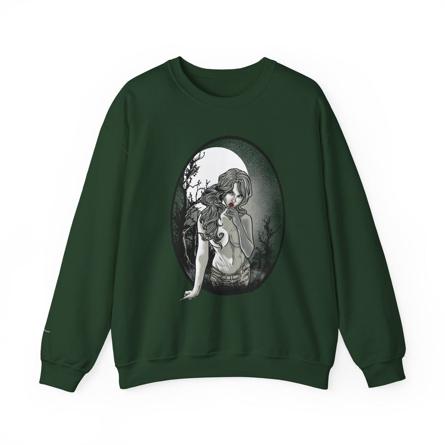 Gothic Art Sweatshirt, Cozy Unisex Crewneck, Dark Aesthetic Clothing, Unique Gifts for Her, Halloween Fashion, Casual Layering
