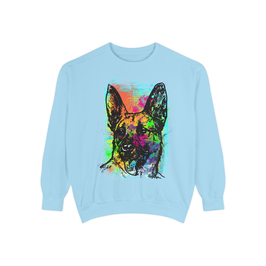 Vibrant Dog Art Sweatshirt, Animal Lover Gift, Cozy Casual Wear, Unisex Fashion, Colorful Pet Sweatshirt, Perfect for Dog Owners