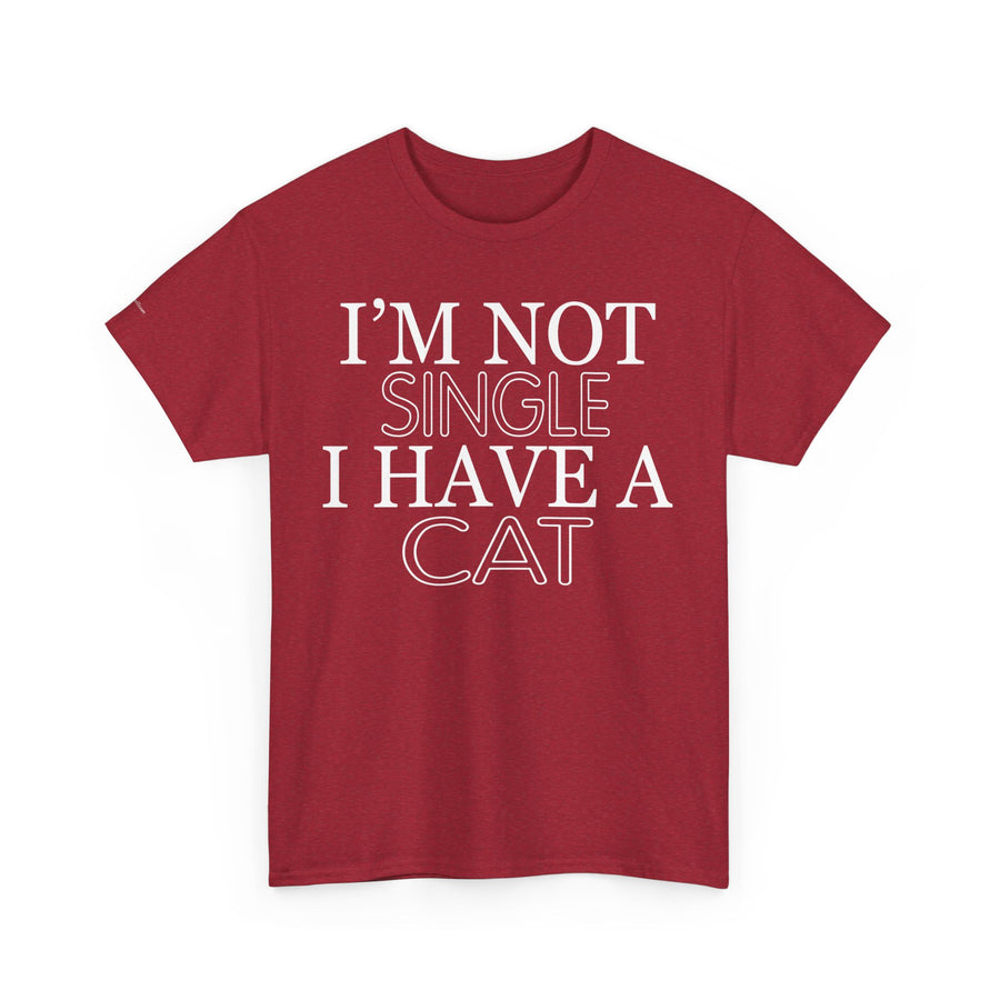 Funny Cat Lover Tee - I'm Not Single, I Have a Cat, Pet Owner Gift, Cat Mom Shirt, Unisex Cotton Tee, Gift for Cat Lovers