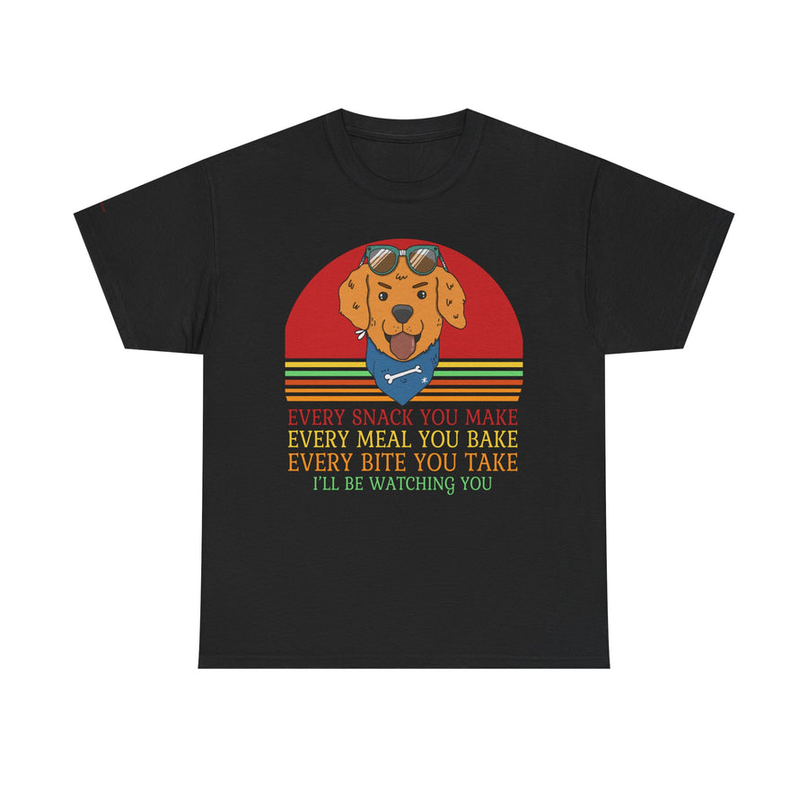Watchful Dog Snack Lover Tee, Cute Pet Shirt Gift, Animal Lover Humor T-Shirt, Dog Mom Apparel, Funny Gift for Dog Owners