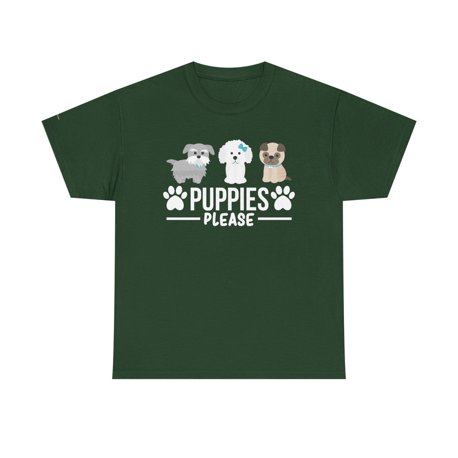 Puppies Please Unisex Heavy Cotton Tee, Cute Dog Lover T-Shirt, Pet Adoption Awareness Shirt, Gift for Dog Lovers, Fun Everyday Wear