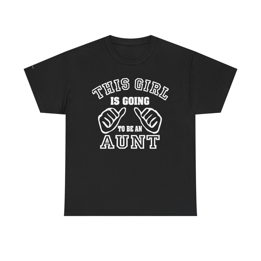 Aunt Announcement Unisex Heavy Cotton Tee, Pregnancy Reveal Shirt, Gift for New Aunts, Baby Shower Gift, Family Gathering Tee