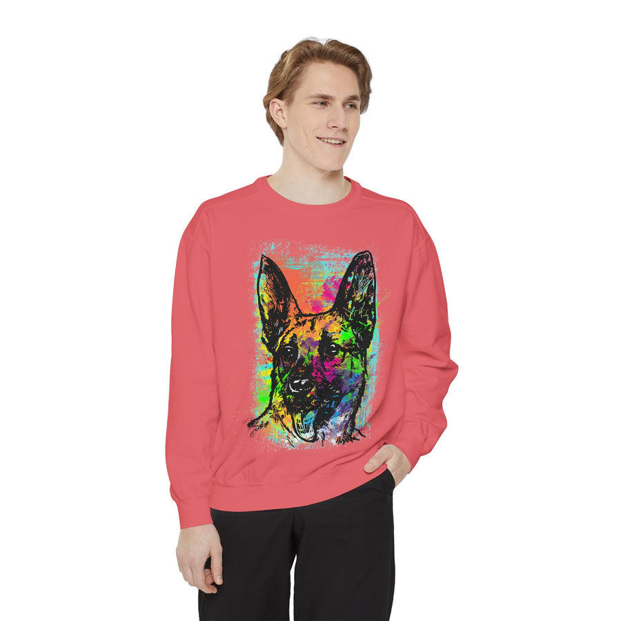 Vibrant Dog Art Sweatshirt, Animal Lover Gift, Cozy Casual Wear, Unisex Fashion, Colorful Pet Sweatshirt, Perfect for Dog Owners
