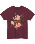 Unisex Heavy Cotton Tee, Floral Love Shirt, Casual Graphic Tee, Gift for Her, Summer Top, Trendy Apparel