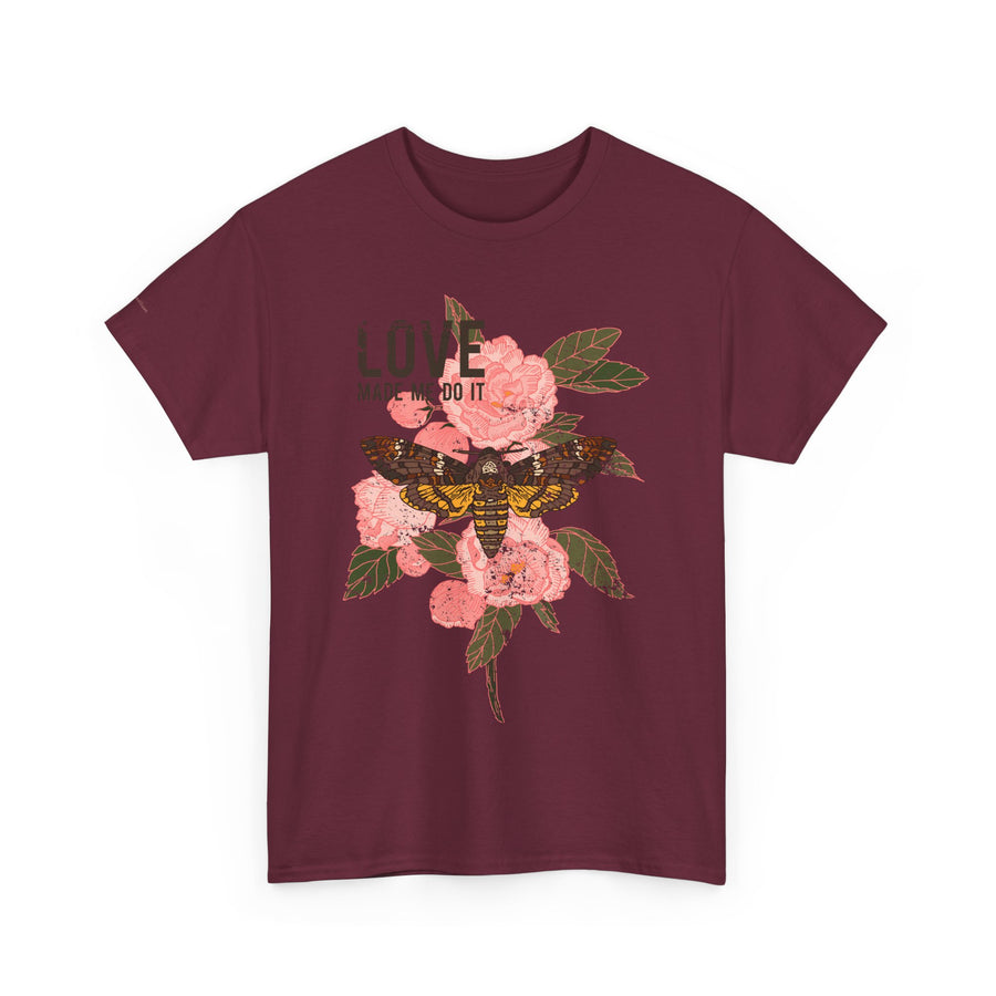 Unisex Heavy Cotton Tee, Floral Love Shirt, Casual Graphic Tee, Gift for Her, Summer Top, Trendy Apparel