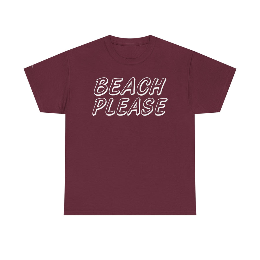 Beach Please Unisex Heavy Cotton Tee | Summer Vibes, Casual Wear, Vacation Essentials, Gift for Beach Lovers, Trendy Summer Shirt