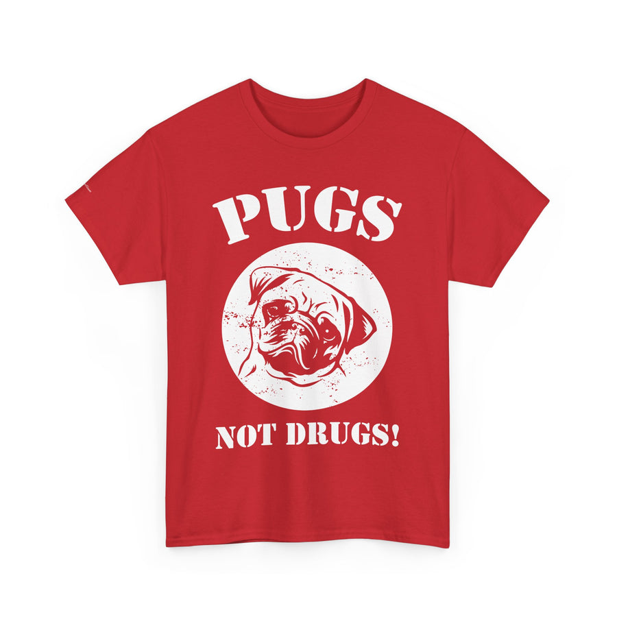 Pugs Not Drugs Unisex Heavy Cotton Tee | Funny Dog Lovers T-Shirt, Gift for Pet Owners, Casual Wear, Dog-Themed Apparel, Pug Enthusiast Top