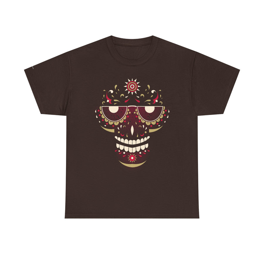 Sugar Skull Graphic Tee, Unisex T-Shirt for Day of the Dead, Halloween, Festive Casual Wear, Unique Gift Idea